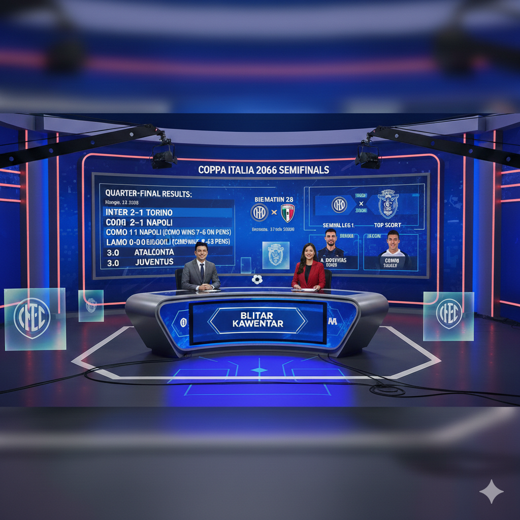 Jadwal semifinal Coppa Italia 2026: Inter Milan vs Komo dan Lazio vs Atalanta. Simak hasil 8 besar dan top skor terbaru di sini.