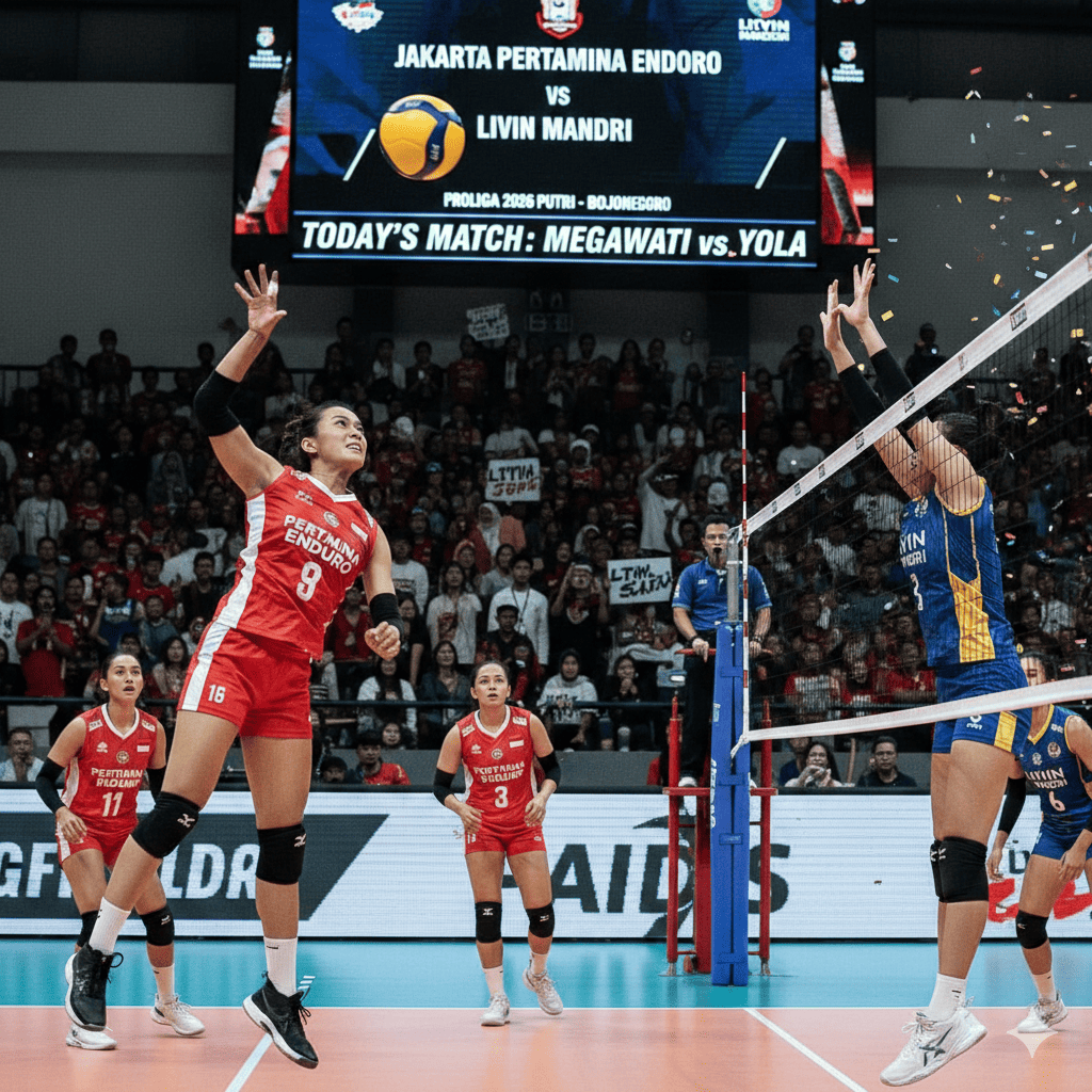 Jadwal Proliga 2026 Putri Hari Ini: Duel Megawati vs Yola Panaskan Laga Jakarta Pertamina Enduro vs Livin Mandiri di Bojonegoro