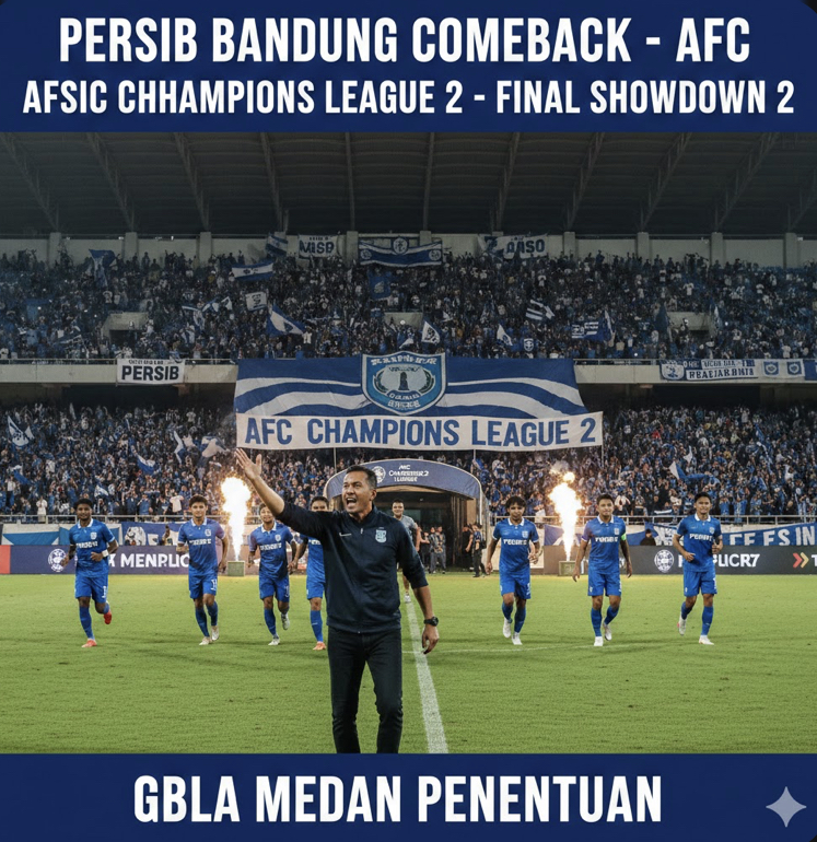 Persib Bandung comeback AFC Champions League 2 jadi taruhannya. Bojan Hodak siap bakar leg kedua, GBLA jadi medan penentuan.