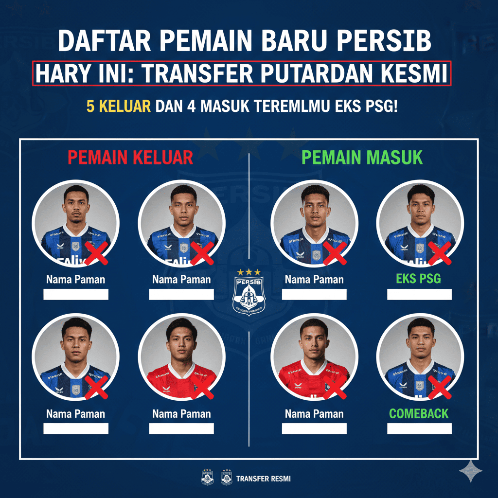 Daftar Pemain Baru Persib Terbaru Hari Ini: Transfer Putaran Kedua Resmi, 5 Keluar dan 4 Masuk Termasuk Eks PSG!