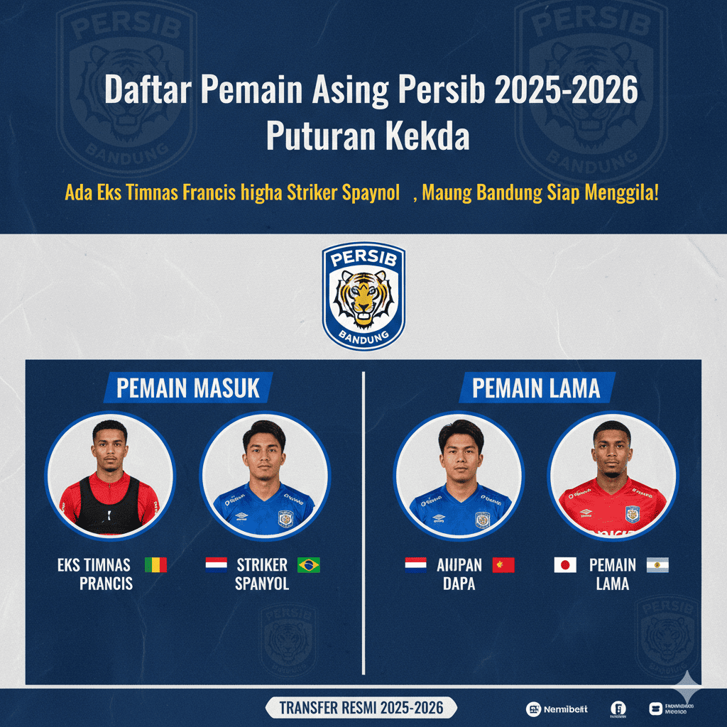 Daftar Pemain Asing Persib 2025-2026 Putaran Kedua: Ada Eks Timnas Prancis hingga Striker Spanyol, Maung Bandung Siap Menggila!