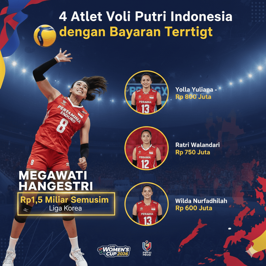 4 Atlet Voli Putri Indonesia dengan Bayaran Tertinggi, Megawati Hangestri Tembus Rp1,5 Miliar Semusim di Liga Korea!