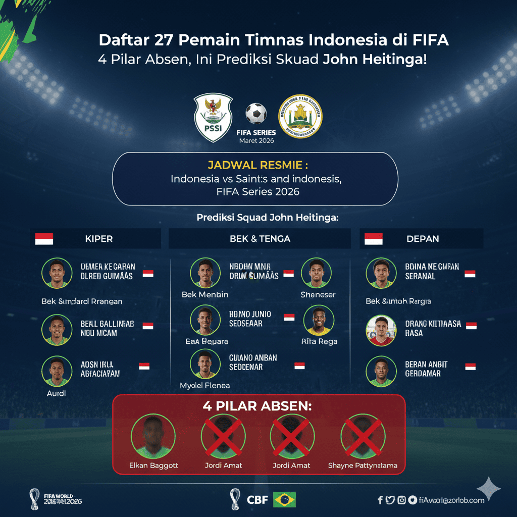 Daftar 27 Pemain Timnas Indonesia di FIFA Series 2026: 4 Pilar Absen, Ini Prediksi Skuad John Heitinga!