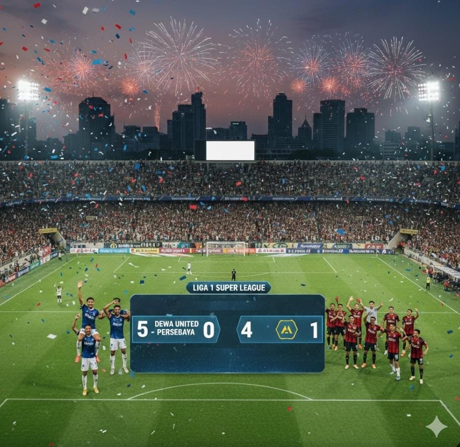 Hasil BRI Super League 2026 pekan ke-21, Bhayangkara kalahkan Persebaya, Malut United pesta gol, Persib Bandung puncaki klasemen.