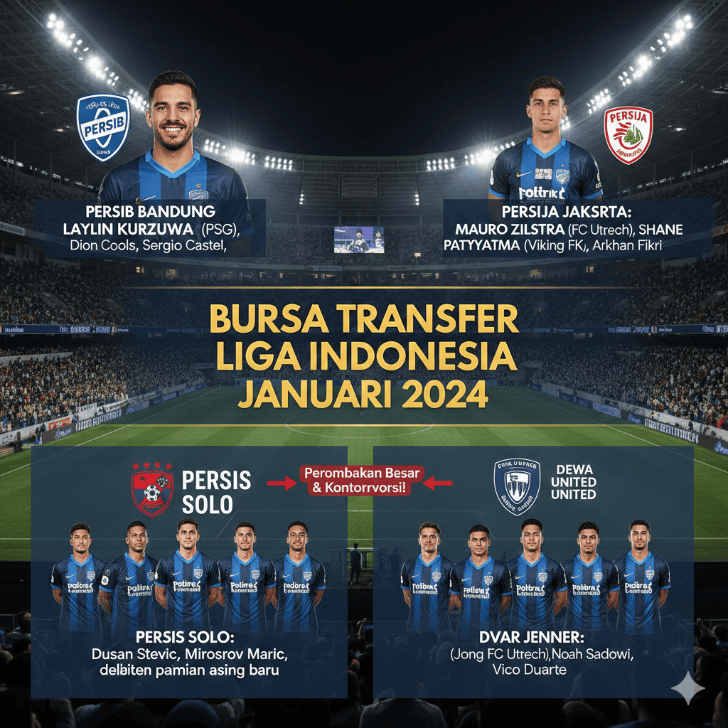 Update Bursa Transfer Liga Indonesia Januari: Persib boyong eks PSG Layvin Kurzawa! Persis Solo &amp; Persija lakukan perombakan besar. Cek di sini!