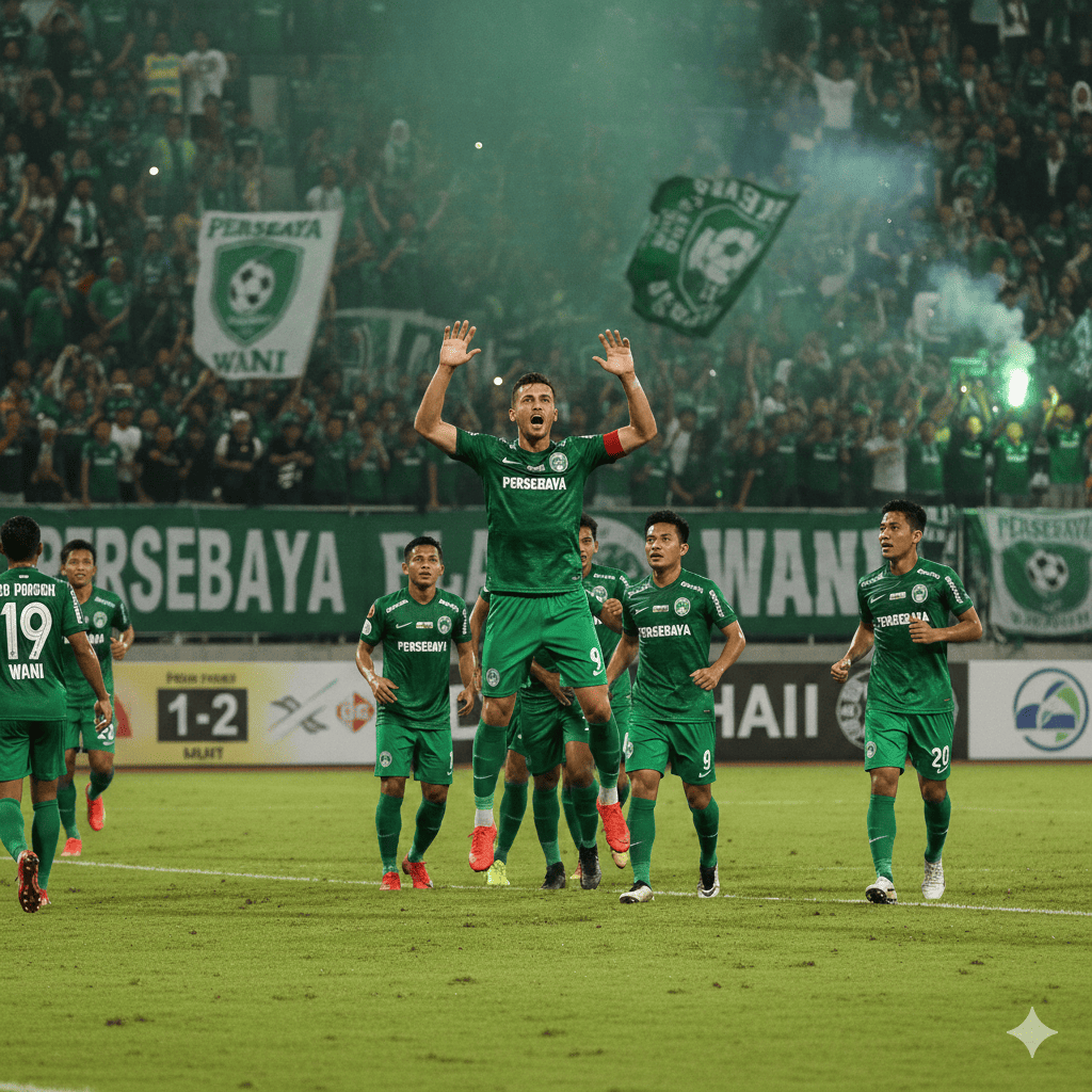 Mihail Perovic jadi tumpuan Persebaya Surabaya curi poin di kandang Persijap Jepara. Mampukah Bajol Ijo bangkit demi empat besar? Cek di sini!