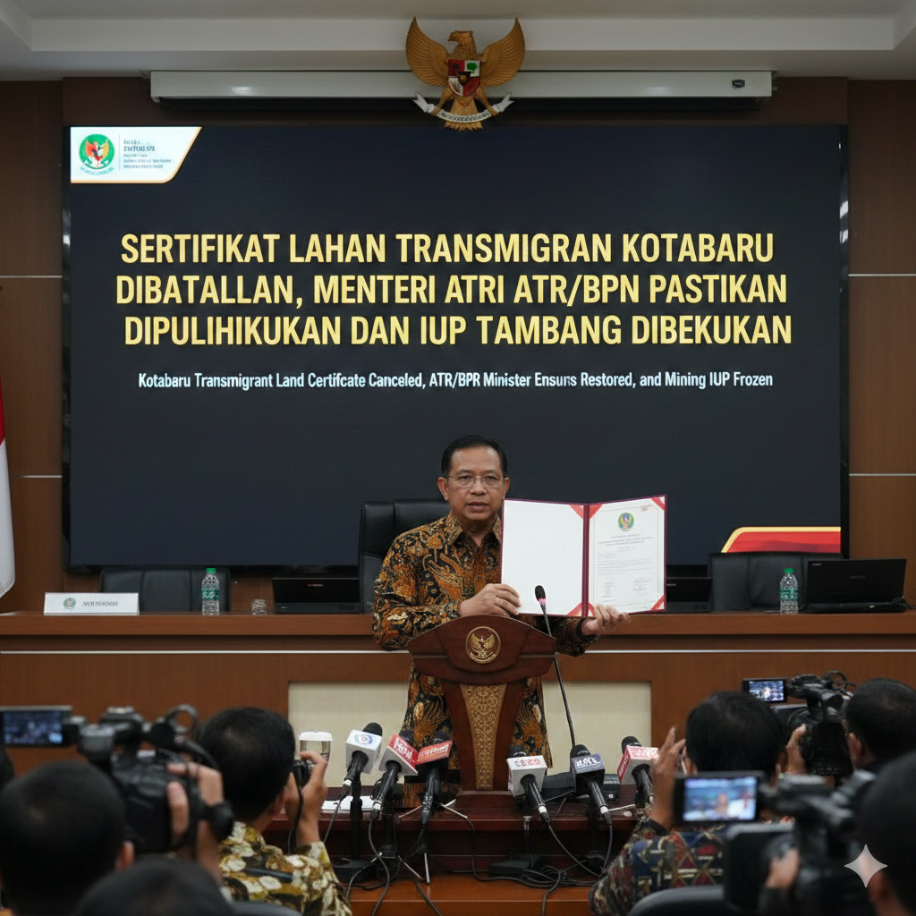 Sertifikat Lahan Transmigran Kotabaru Dibatalkan.