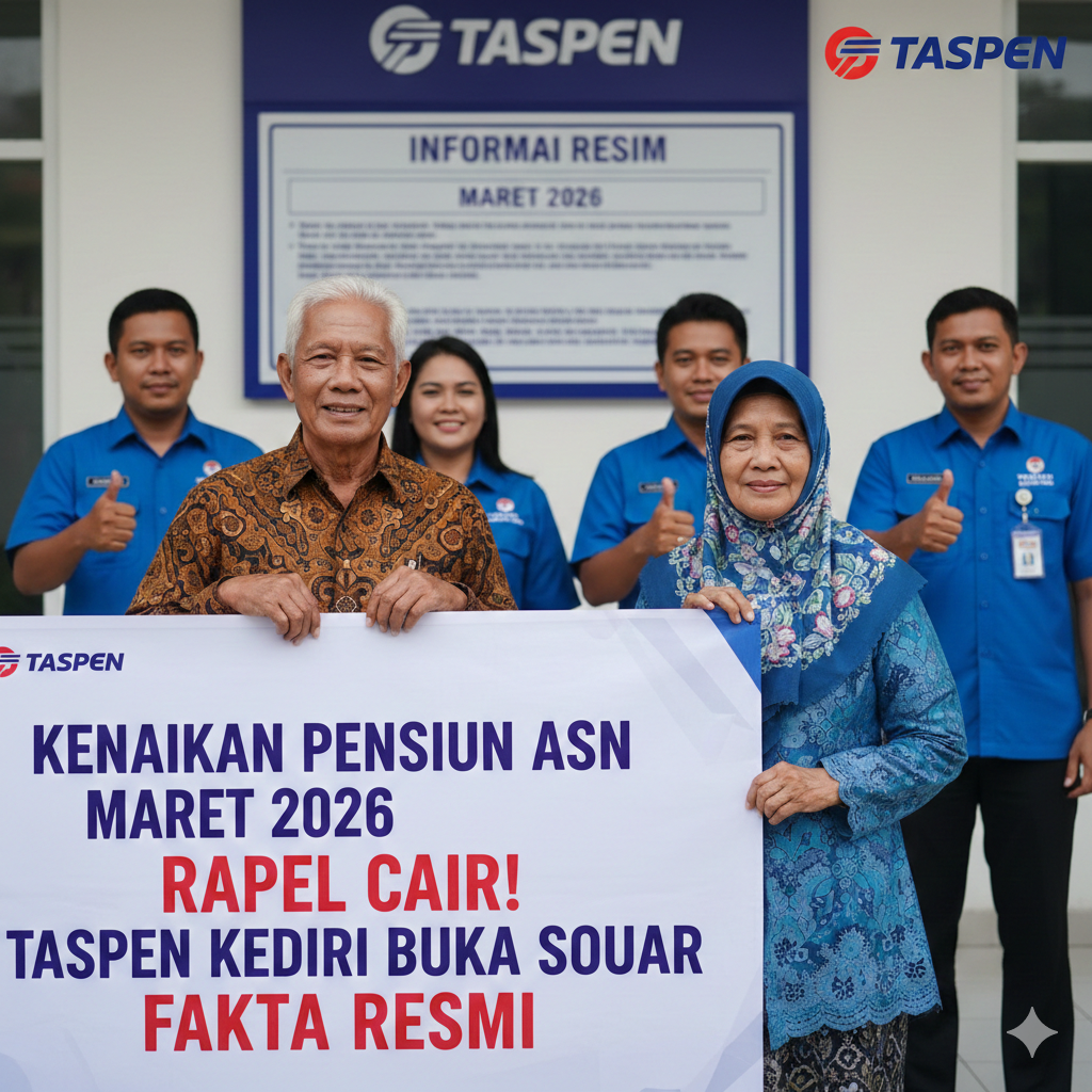 Kenaikan Pensiun ASN Maret 2026 dan Rapel Cair? TASPEN Kediri Buka Suara, Ini Fakta Resmi yang Harus Diketahui