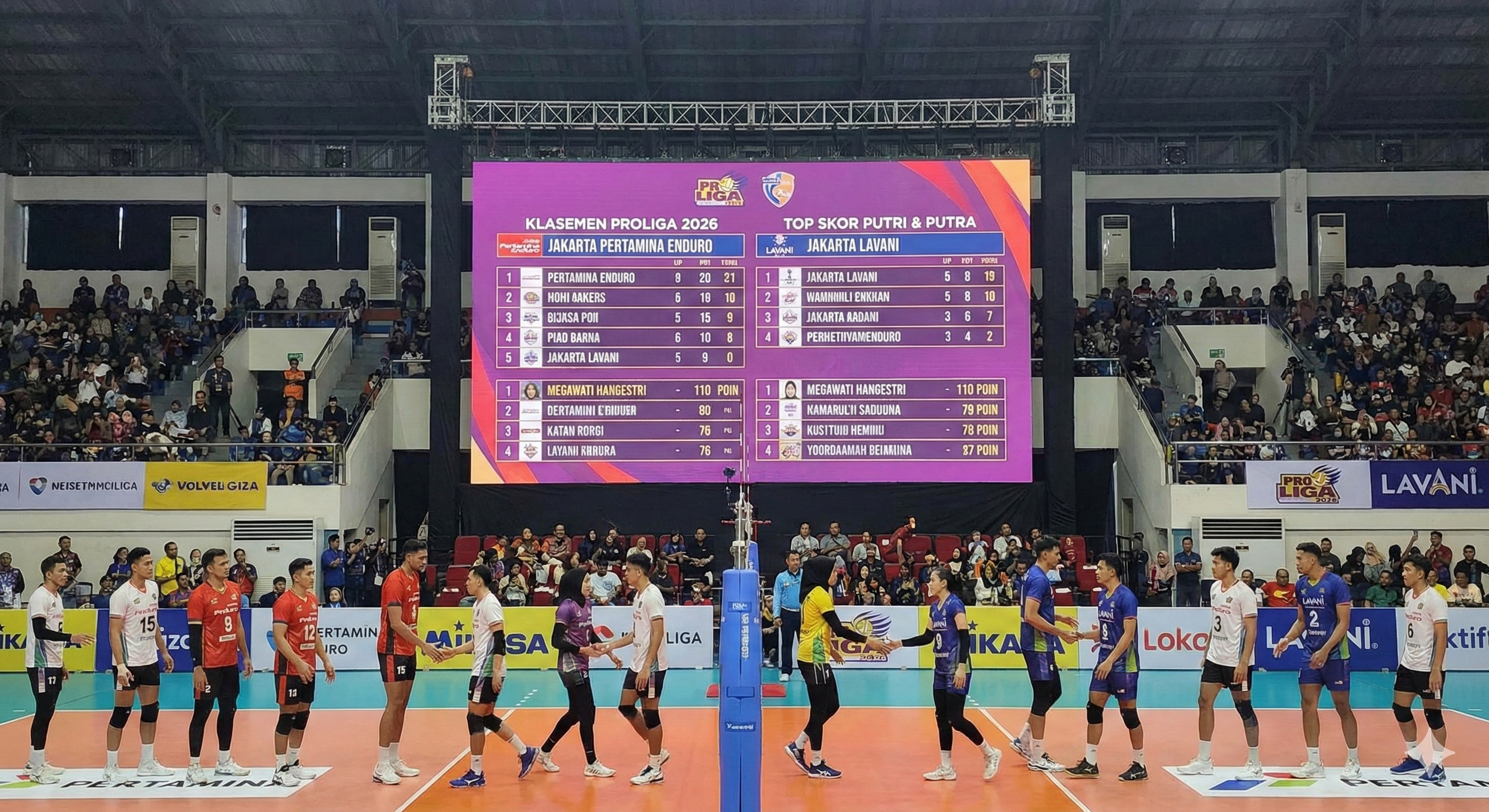 Simak update lengkap klasemen dan top skor Proliga 2026. Pertamina Enduro bantai lawan 3-0, Megawati tembus 4 besar, dan dominasi LavAni.