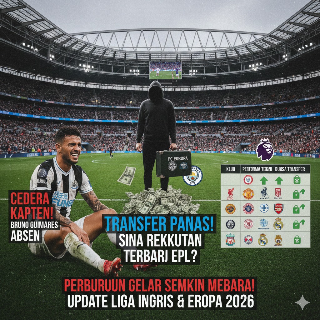 Cedera Kapten Bruno Guimaraes, Transfer Panas, dan Persaingan Liga Inggris: Update Bursa dan Performa Klub Top Eropa 2026