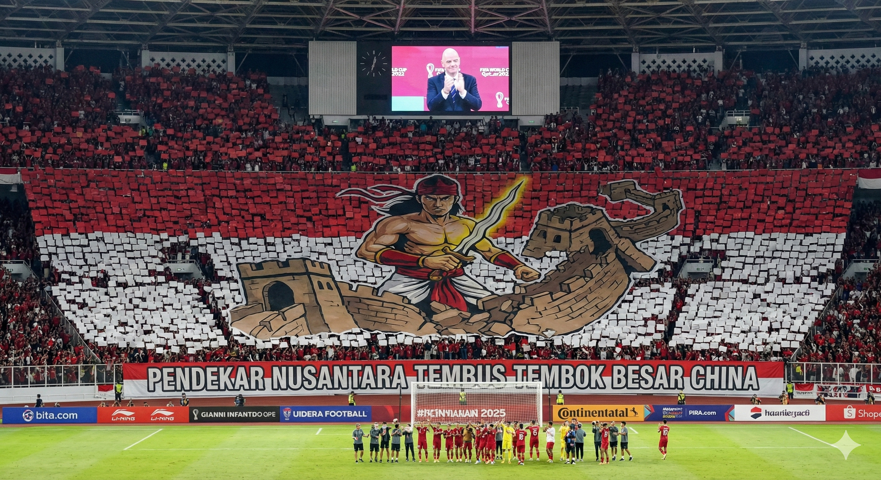 Viral koreografi 'Pendekar Runtuhkan Tembok China', Presiden FIFA undang La Grande dan Ultras Garuda ke Swiss untuk bahas proyek Piala Dunia