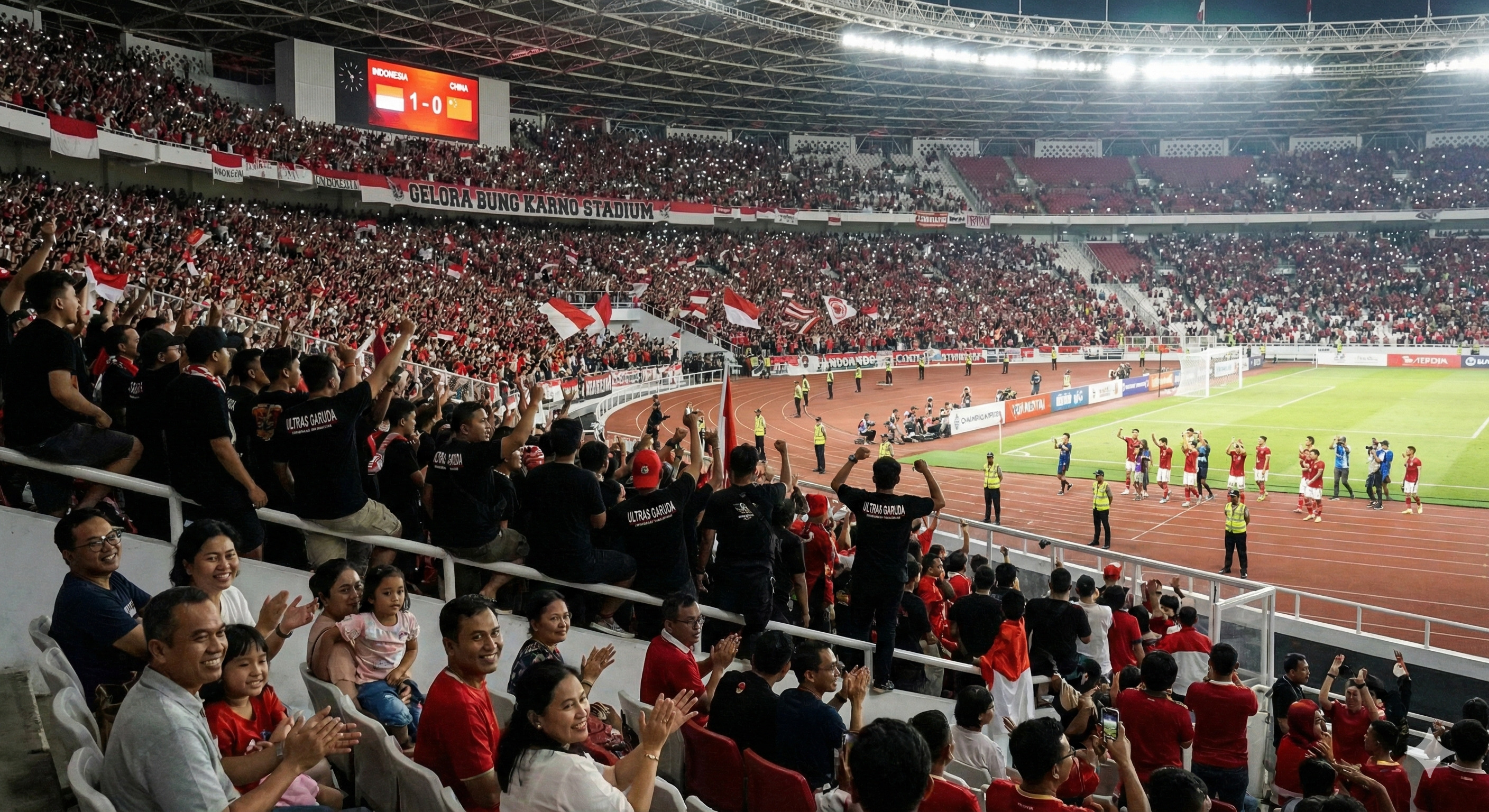 Berita kemenangan Timnas Indonesia vs China 1-0 di GBK. Simak cerita Ultras Garuda, fenomena penonton baru, dan atmosfer stadion