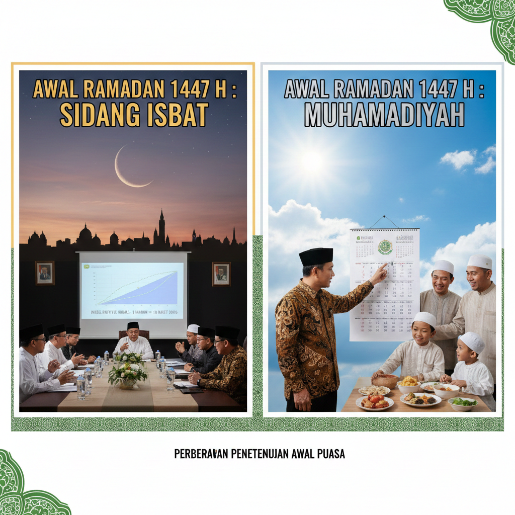 Perbedaan Awal Ramadan 1447 H