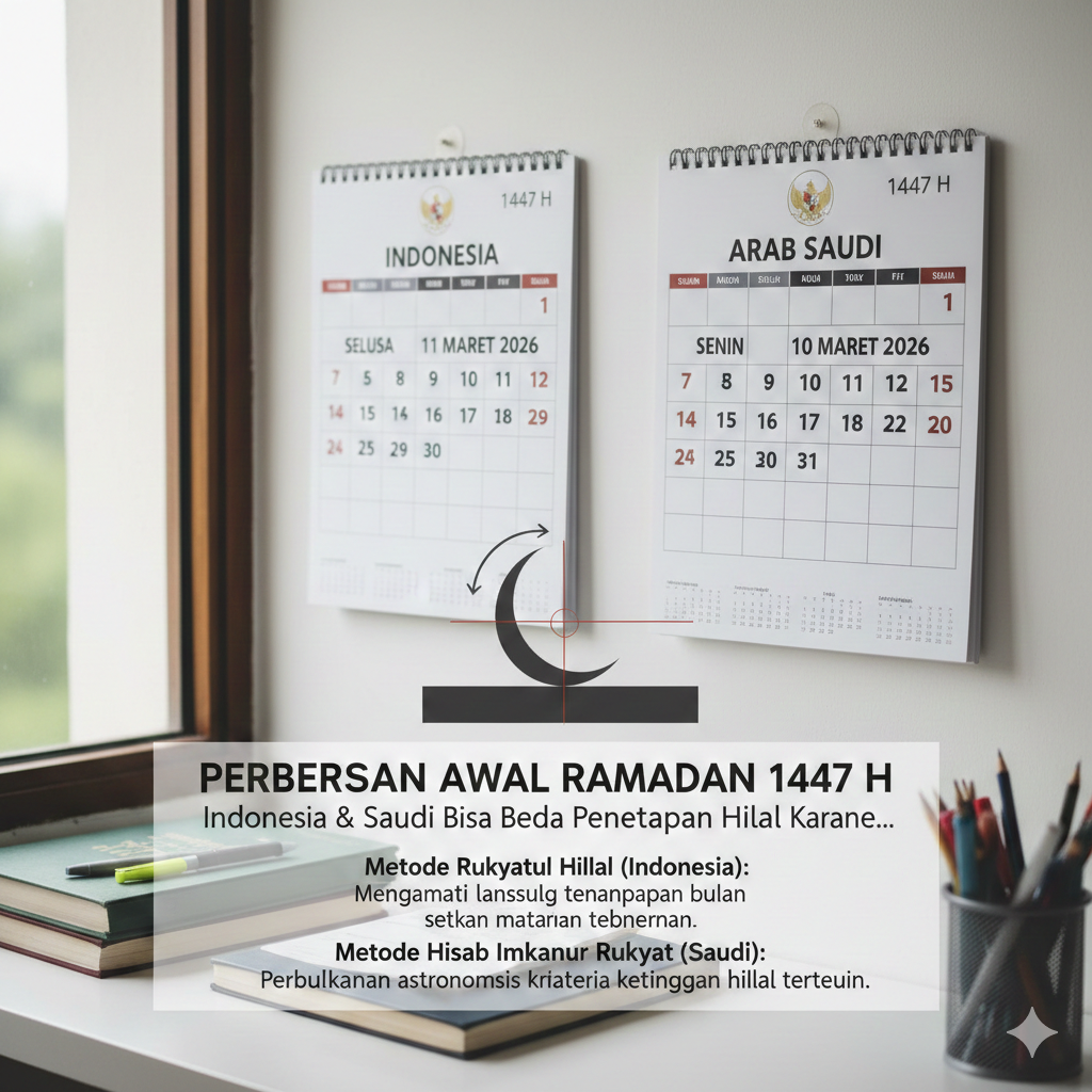 Perbedaan Awal Ramadan 1447 H Terungkap, Ini Penyebab Indonesia dan Saudi Bisa Beda Penetapan Hilal