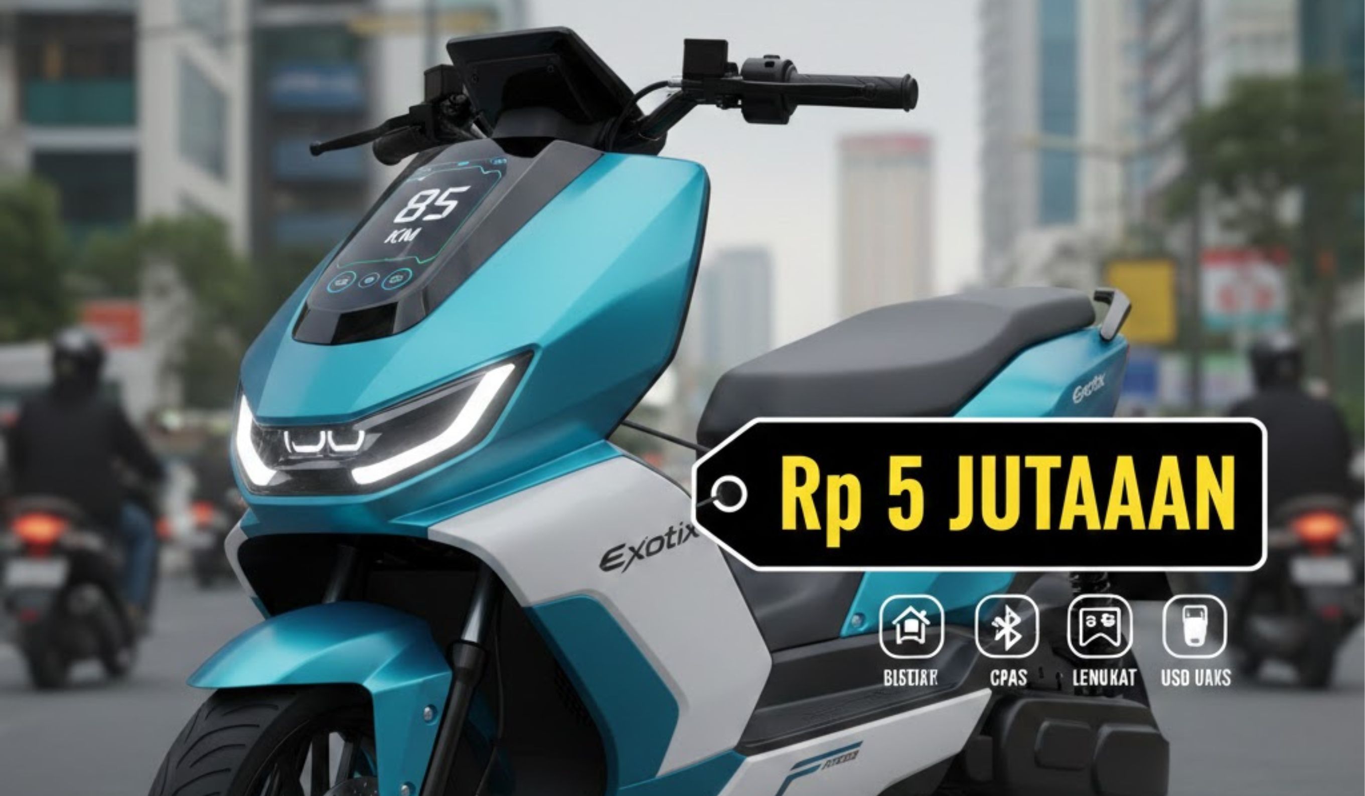 Motor listrik 5 jutaan makin diminati. Exotix hadirkan jarak tempuh hingga 85 km dengan fitur lengkap dan harga ramah kantong.
