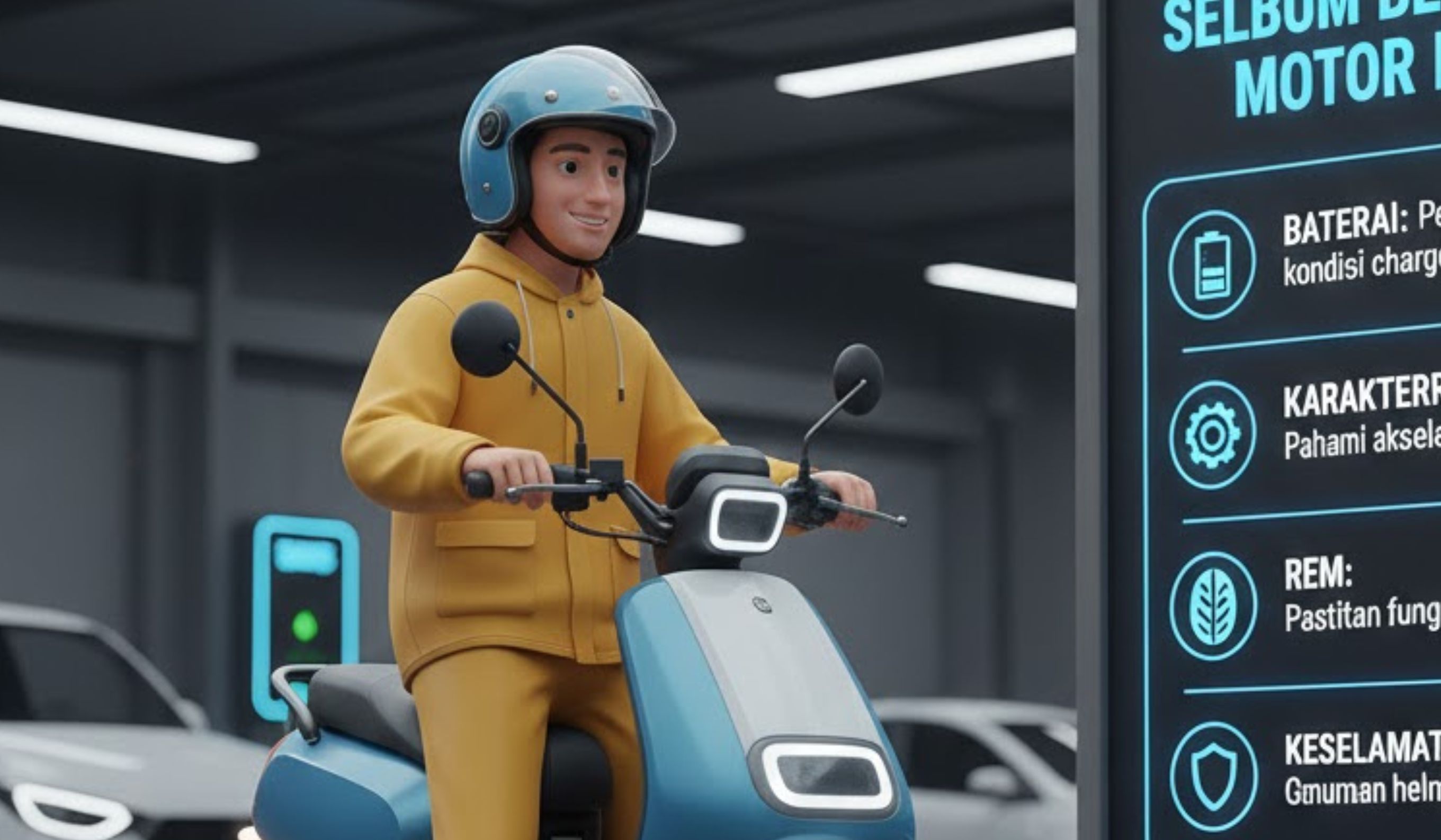 5 hal penting sebelum berkendara motor listrik: baterai, karakteristik motor, rem, ban, dan keselamatan agar perjalanan aman dan nyaman.