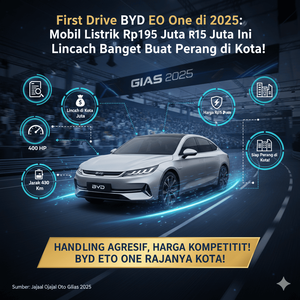 First Drive BYD ETO One di GIIAS 2025: Mobil Listrik Rp195 Juta Ini Lincah Banget Buat Perang di Kota!