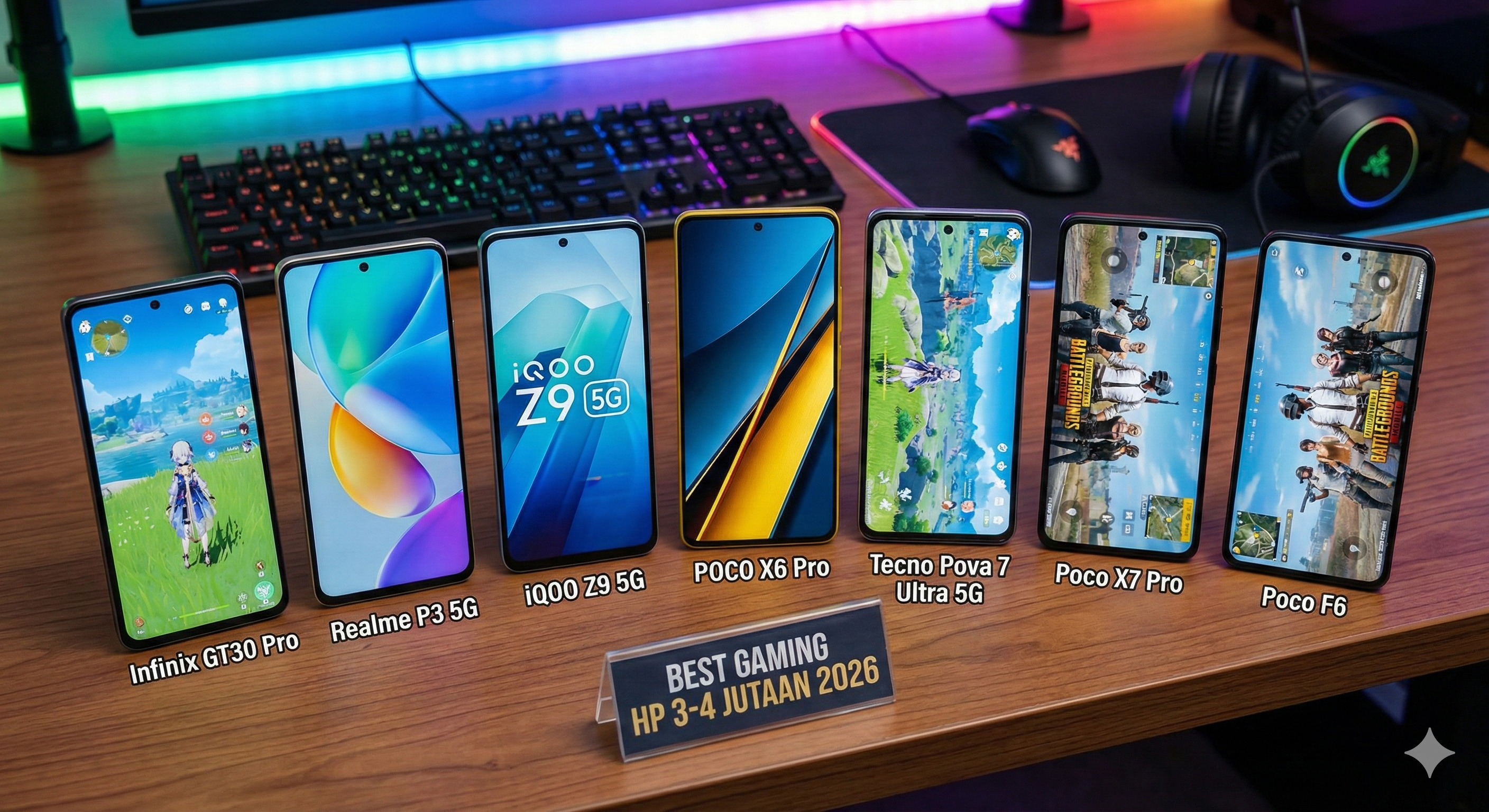 Cari HP gaming 3-4 jutaan terbaik awal 2026? Ini 7 rekomendasi HP anti lag spek dewa untuk libas rata kanan Genshin Impact hingga PUBG Mobil