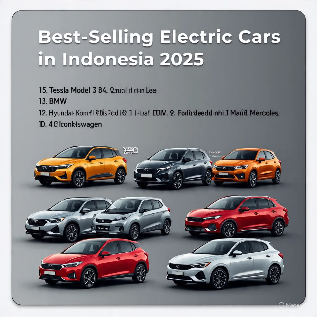 Daftar 15 Besar Mobil Listrik Terlaris 2025 di Indonesia: BYD Or One Melejit 22.052 Unit, Geser Semua Rival!