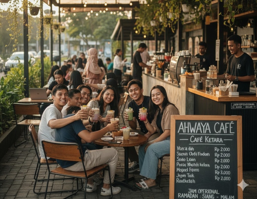AHWAYA CAFE UNTUK RADAR BLITAR ASRI: Suasana dan sajian Ahwaya Cafe mampu memanjakan para pelanggannya.