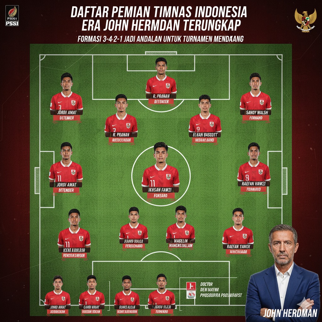 Daftar Pemain Timnas Indonesia Era John Herdman Terungkap, Formasi 3-4-2-1 Jadi Andalan untuk Turnamen Mendatang