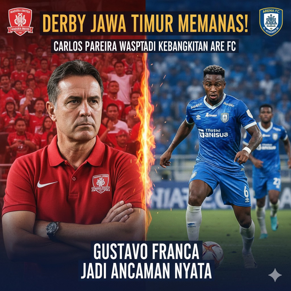 Derby Jawa Timur Memanas! Carlos Pareira Waspadai Kebangkitan Arema FC, Gustavo Franca Jadi Ancaman Nyata