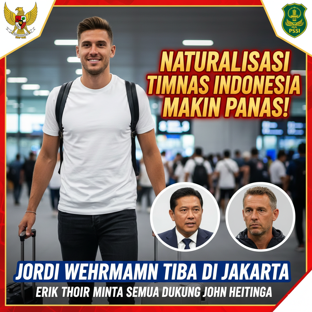 Naturalisasi Timnas Indonesia Makin Panas! Jordi Wehrmann Tiba di Jakarta, Erik Thohir Minta Semua Dukung John Heitinga