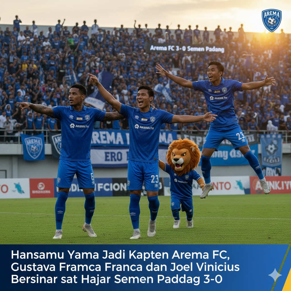Hansamu Yama Jadi Kapten Arema FC, Gustavo Franca dan Joel Vinicius Bersinar saat Hajar Semen Padang 3-0
