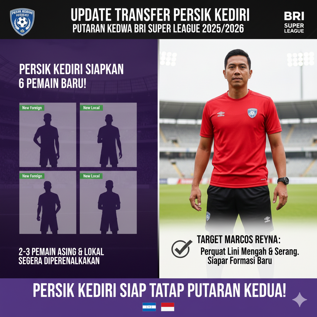 Persik Kediri Siapkan 6 Pemain Baru di Putaran Kedua, 2&ndash;3 Asing dan Lokal Segera Diperkenalkan