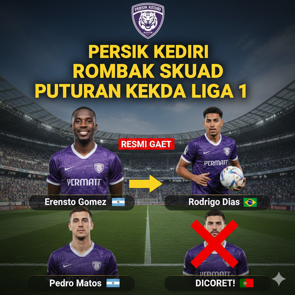 Persik Kediri Rombak Skuad Putaran Kedua Liga 1: Resmi Gaet Ernesto Gomez &amp; Rodrigo Dias, Pedro Matos Dicoret!