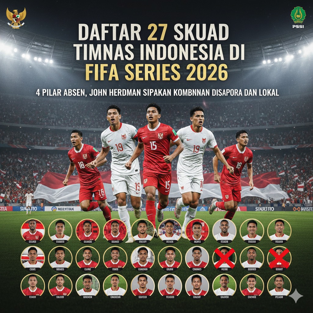 Daftar 27 Skuad Timnas Indonesia di FIFA Series 2026: 4 Pilar Absen, John Herdman Siapkan Kombinasi Diaspora dan Lokal