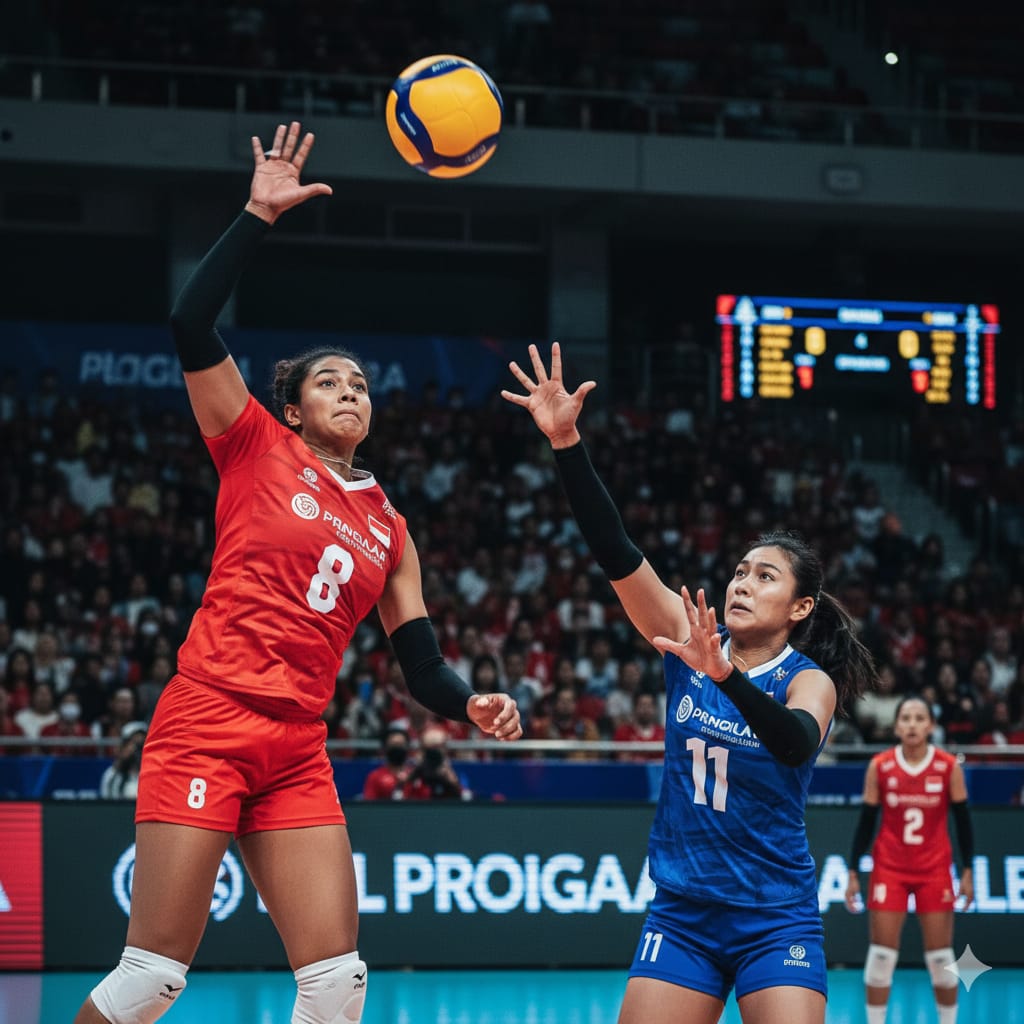 Megawati Hangestri permalukan Yola Yuliana di Proliga 2026. Livin Mandiri tumbang 1-3 dari Pertamina Enduro.