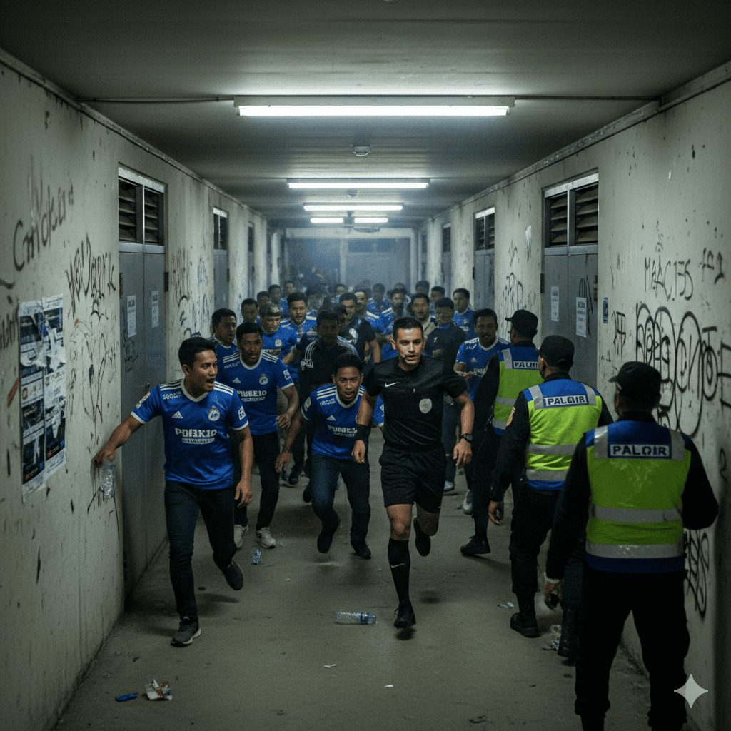 Ricuh Persib Bandung vs Ratchaburi FC di AFC Champions League 2, Suporter Kejar Wasit Majed Alamrani hingga ke Lorong Stadion  