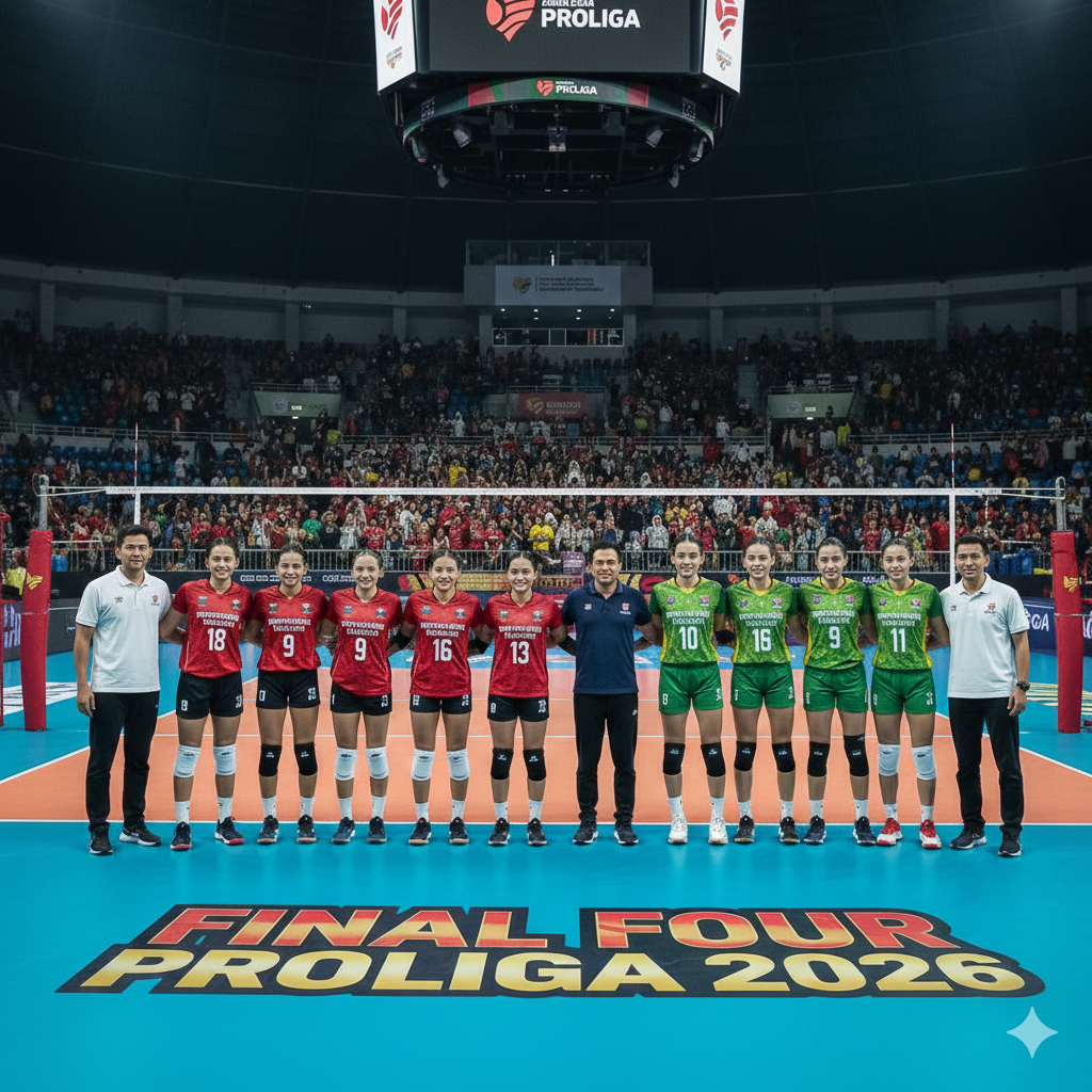 Ngeri! Gresik Petrokimia libas Elektrik PLN 3-0 dan duduki puncak klasemen. Cek klasemen dan peluang lolos Final Four Proliga 2026 terbaru di sini.