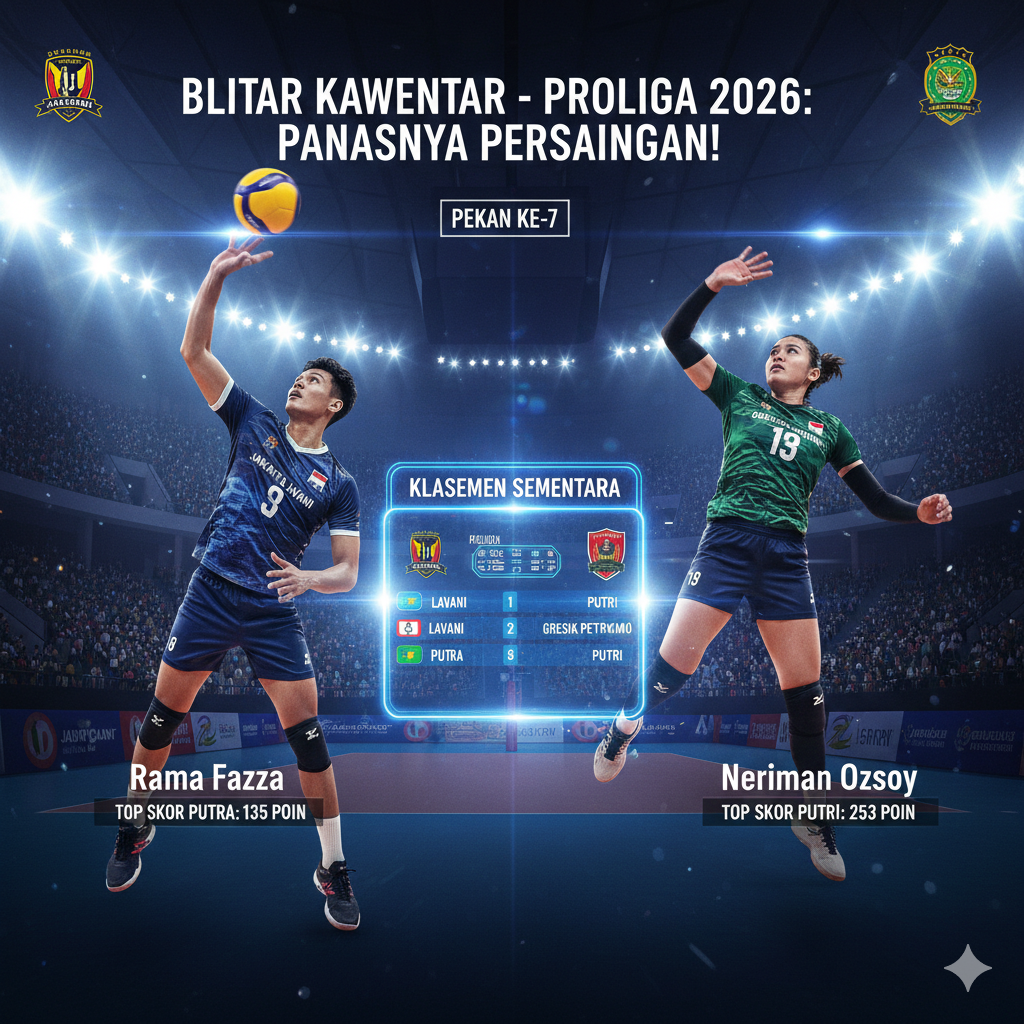 Hasil terbaru Proliga 2026: Jakarta LavAni dan Gresik Petrokimia pimpin klasemen sementara. Simak daftar top skor putra-putri dan jadwal pekan selanjutnya di sini.