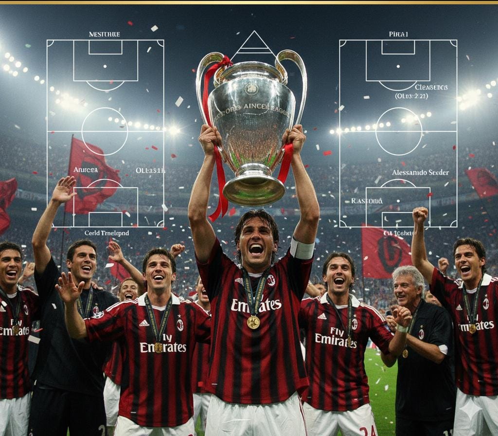 Nostalgia era keemasan AC Milan bersama Carlo Ancelotti. Simak revolusi taktik Andrea Pirlo, formasi Pohon Natal, hingga momen juara Liga Champions 2003.