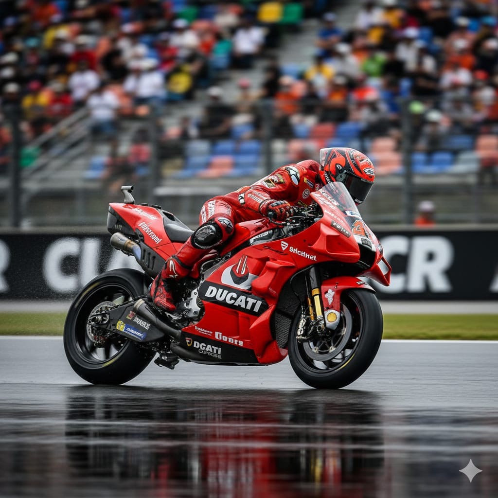 Marc Marquez gunakan visualisasi lintasan untuk pilih paket aerodinamika terbaik, strategi cerdas hadapi homologasi MotoGP 2026.