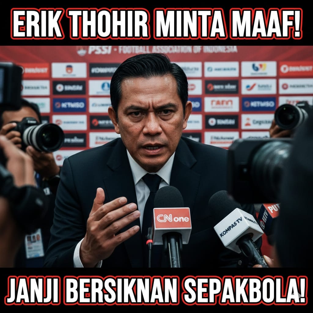 Erick Thohir minta maaf usai suporter Persib ricuh di AFC Champions League 2, reputasi Indonesia terancam sanksi.