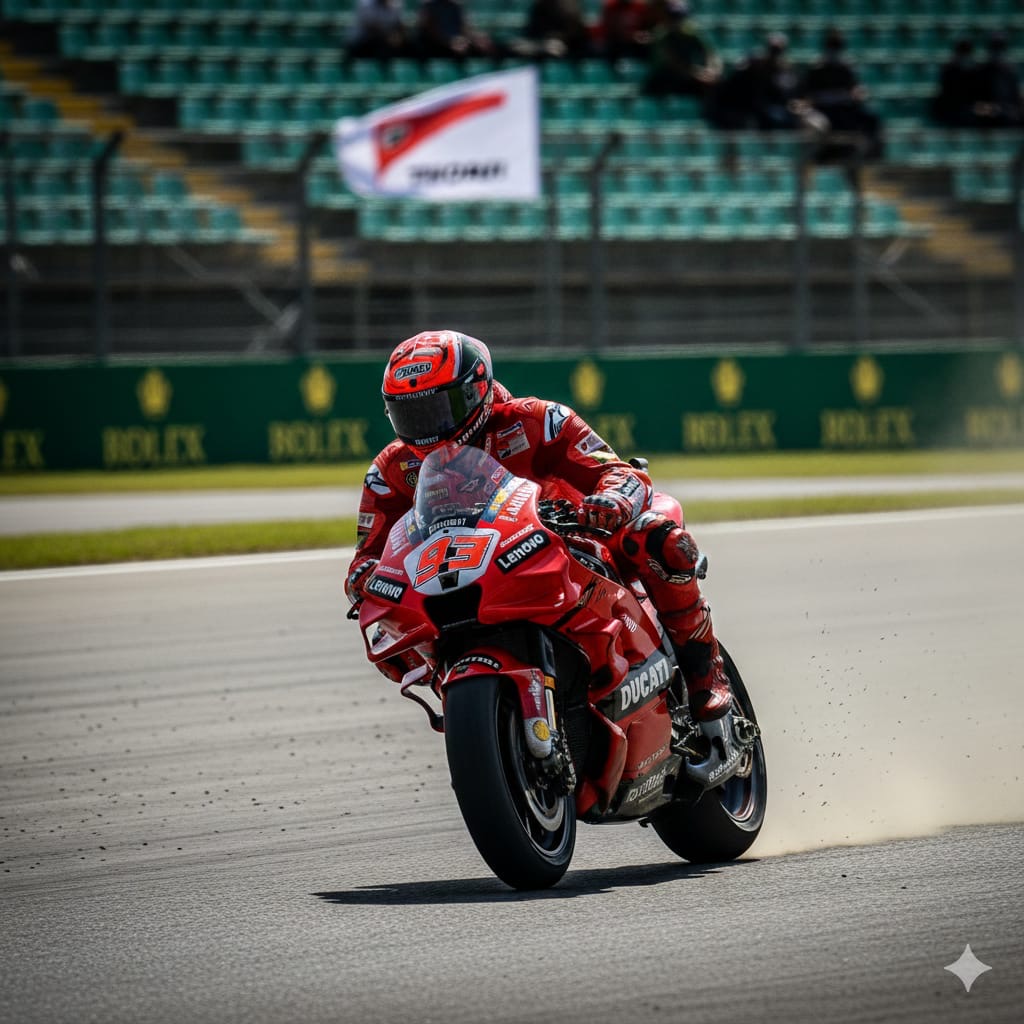 Mark Marquez kembali mengguncang MotoGP 2026 dengan dua kali crash di Buriram, menunjukkan strategi juara dunia Ducati yang menakjubkan. 