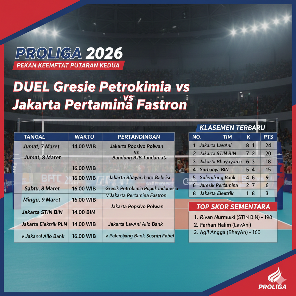 Jadwal Lengkap Proliga 2026 Pekan Keempat Putaran Kedua.