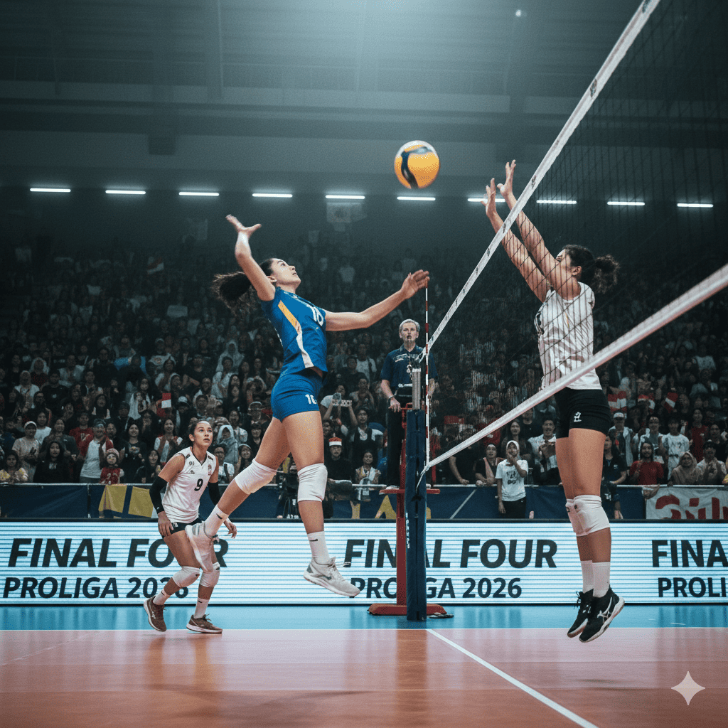 Update berita final four Proliga 2026: Megawati Cs lolos, Bandung BJB merana. Inilah jadwal siaran langsung Moji TV dan daftar top skor voli Proliga terbaru!