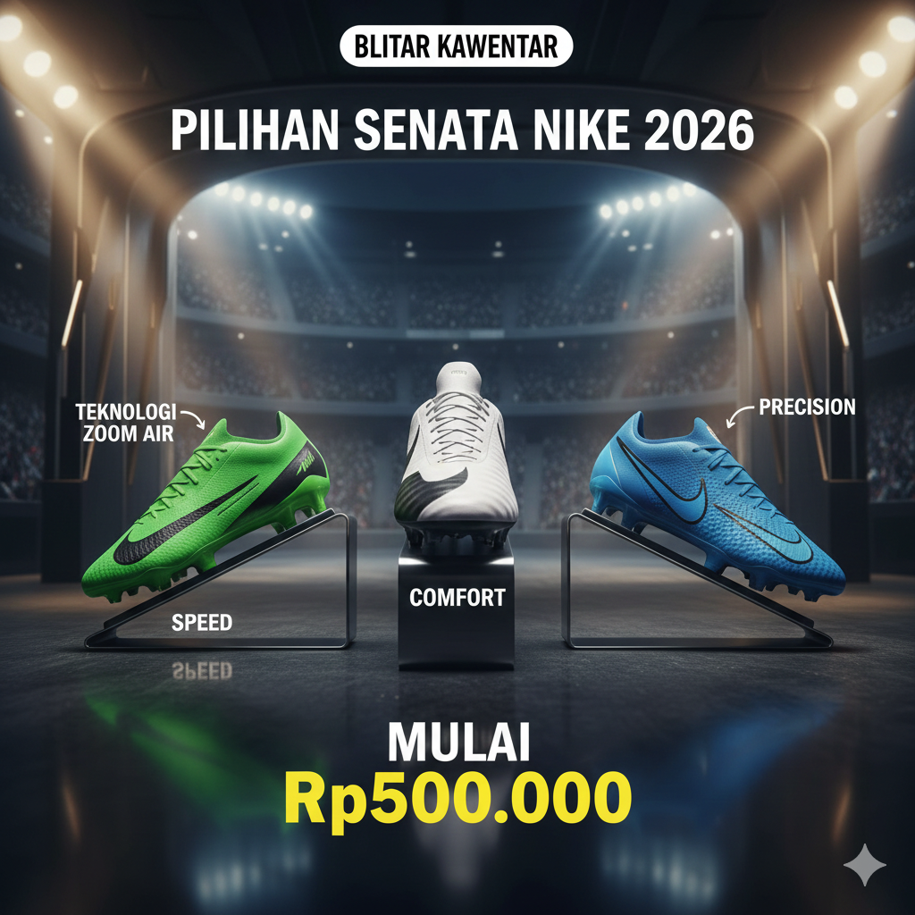 Cari sepatu bola Nike original harga terjangkau? Simak rekomendasi 6 sepatu Nike terbaik dari seri Mercurial, Tiempo, hingga Phantom beserta keunggulan dan harganya.