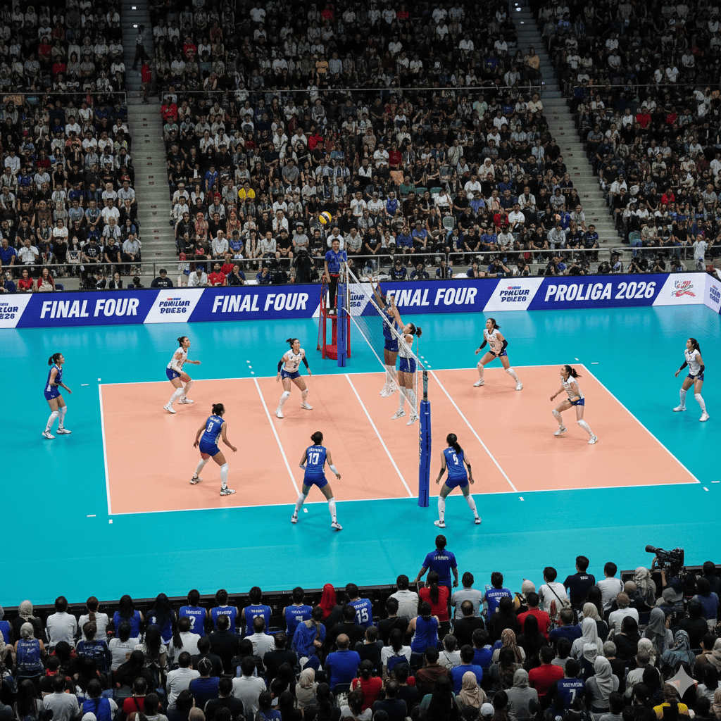Cek berita final four Proliga 2026 terbaru! Jakarta LavAni dan Megawati Cs lolos, Bandung BJB Tandamata resmi gugur. Simak klasemen &amp; top skor!