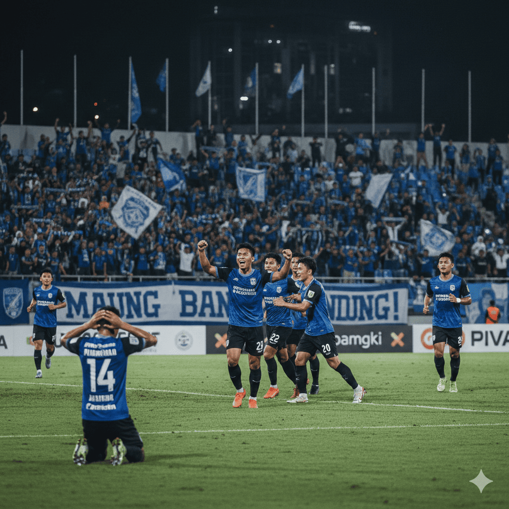 Cek hasil Persib Bandung vs Persita Tangerang di GBLA! Gol tunggal Andrew Yung bawa Maung Bandung menang tipis dan kokoh di puncak klasemen.