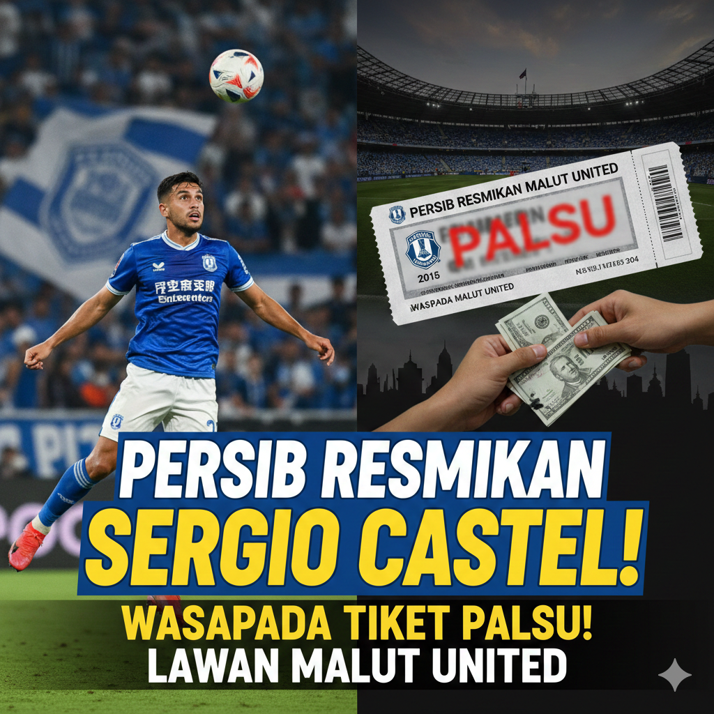 Persib Bandung segera perkenalkan Sergio Castel! Simak profil bomber baru Spanyol ini dan waspada penipuan tiket palsu laga lawan Malut United.