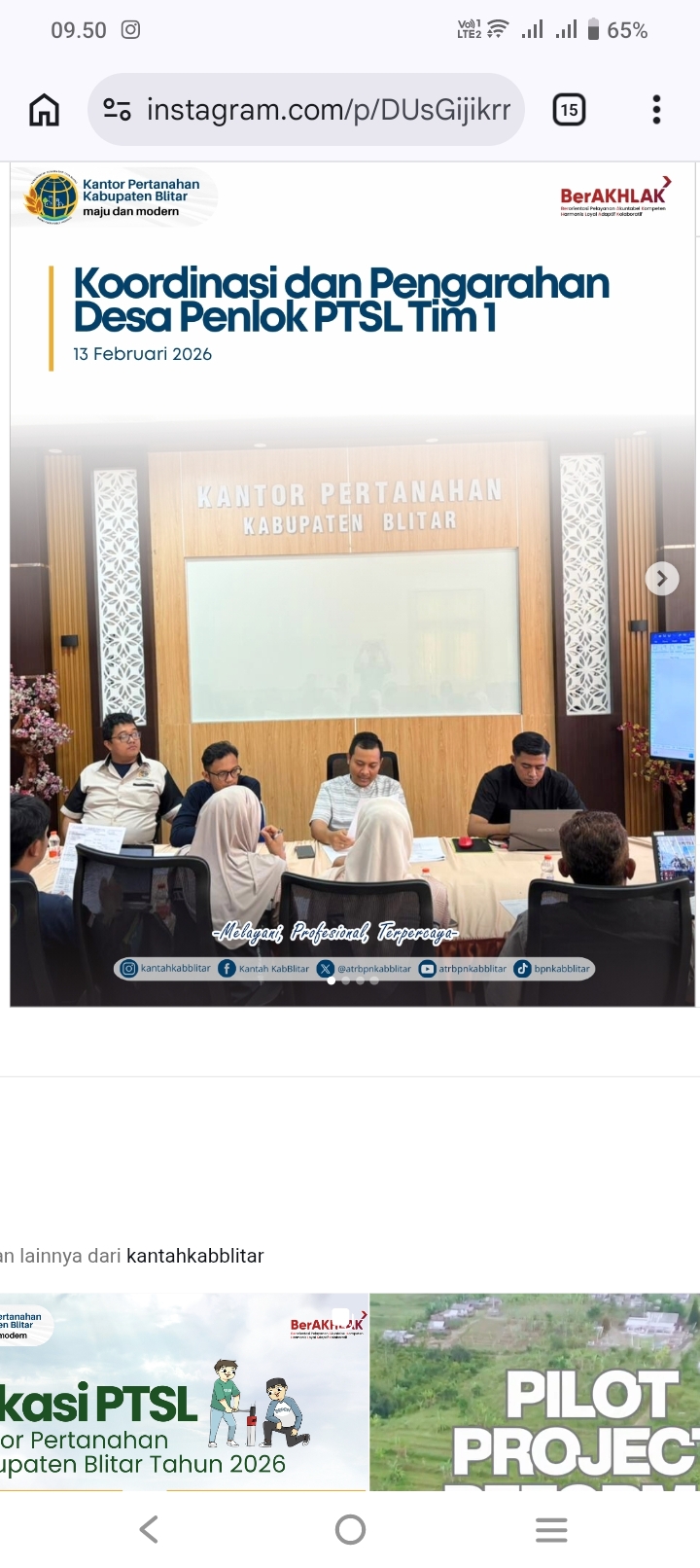Koordinasi PTSL 2026 di Kabupaten Blitar, Aparat Desa Diberi Pemahaman Tahapan Program