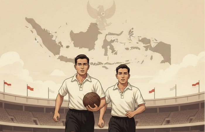 Sejarah sepak bola Indonesia dari era kolonial, lahirnya PSSI, hingga kiprah bersejarah di Piala Dunia 1938.