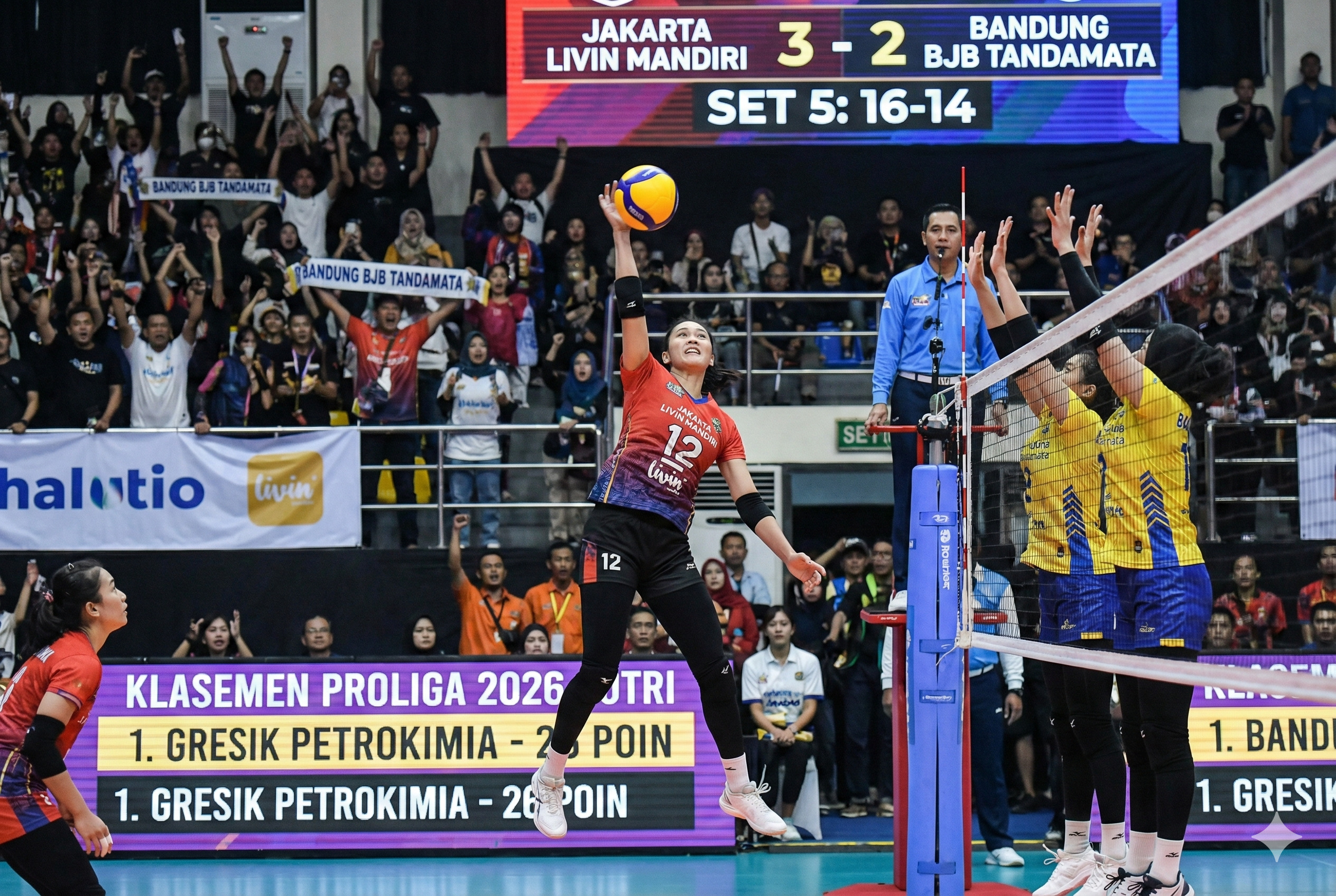 Cek update hasil dan Klasemen Proliga 2026 terbaru! Livin Mandiri menang dramatis, Gresik Petrokimia kokoh, dan jadwal big match pekan ini.