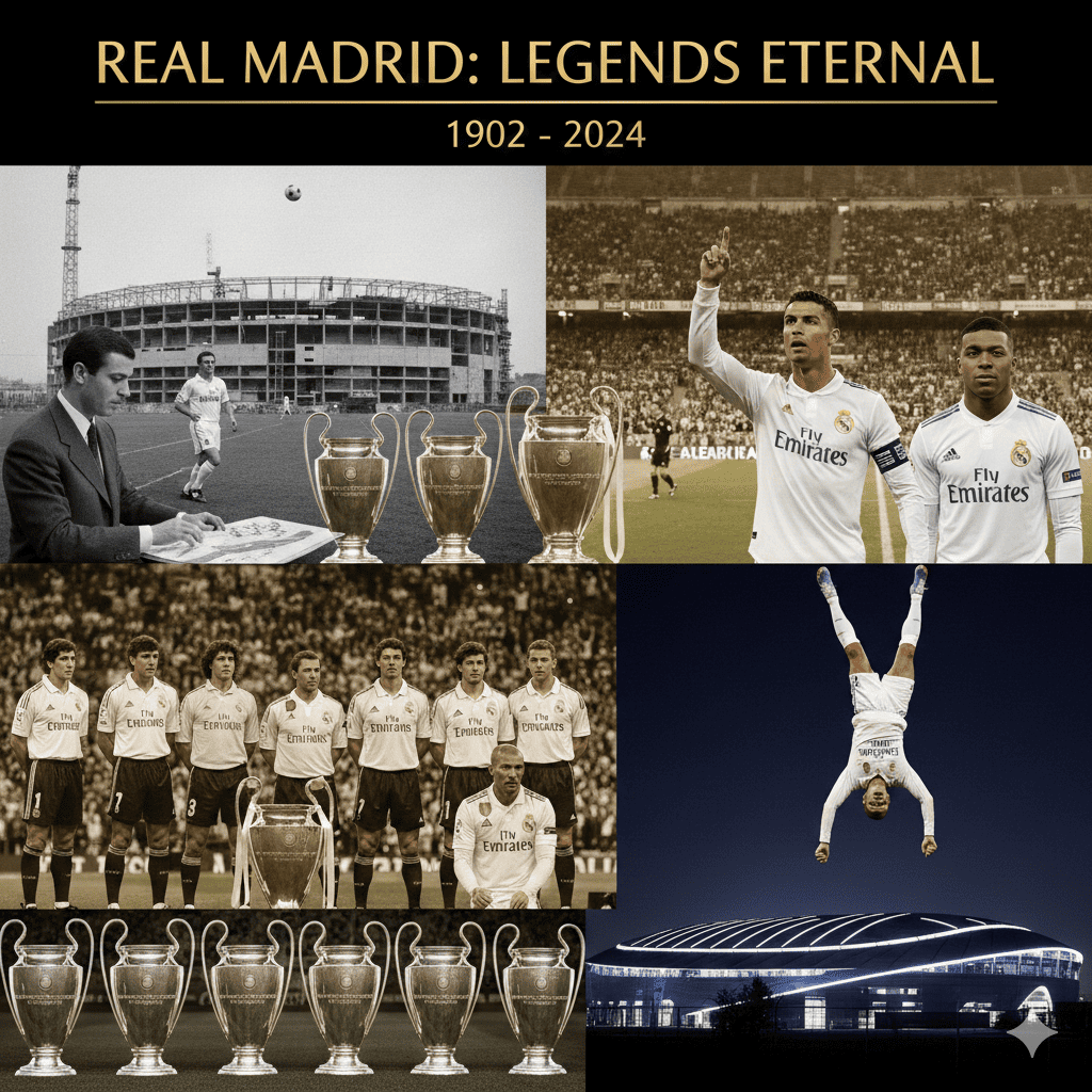 Simak sejarah Real Madrid: dari visi Santiago Bernabeu hingga raihan 15 trofi Liga Champions. Kisah klub paling megah yang tak lekang oleh waktu!