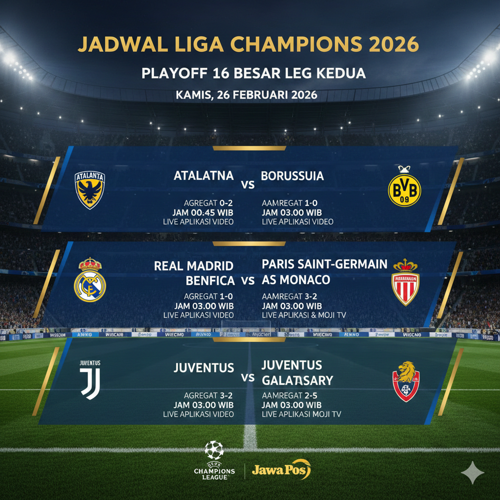 Cek daftar tim lolos 16 besar Liga Champions 2026 terbaru! Dominasi Inggris kian nyata, Inter Milan gugur, dan Mbappe puncaki top skor. Klik di sini!
